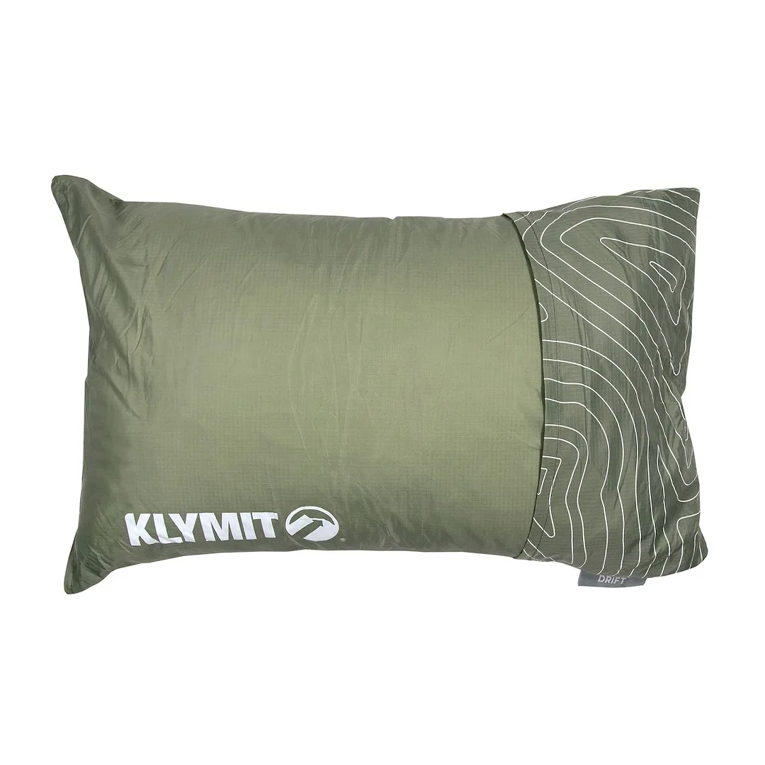 12DRGR01D – KLYMIT Pillow, Large Shredded Memory Foam Soft Support Cotton Cover Green 23 Inch Length x 16 Inch Width ...